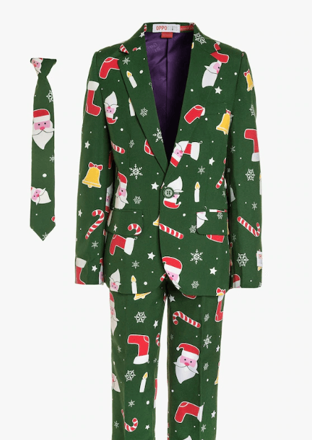 Grønt Santa Boss jule jakkesæt
