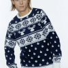 Klassisk blå julesweater til mænd