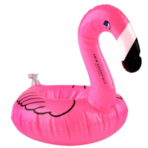 Oppustelig flamingo-kopholder i pink