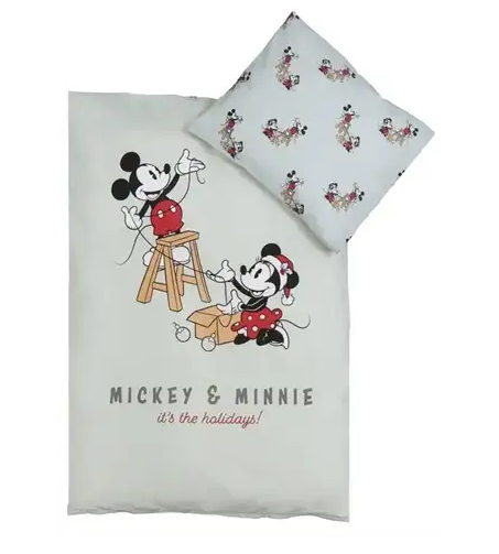 Julesengesæt med Mickey og Minnie i mintgrøn