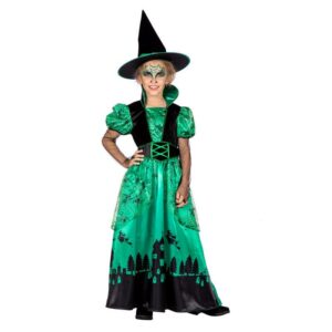Heks Kjole Børnekostume Grøn