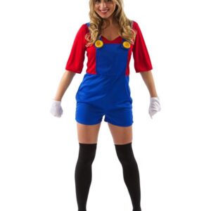 Kvindelig Mario Kostume