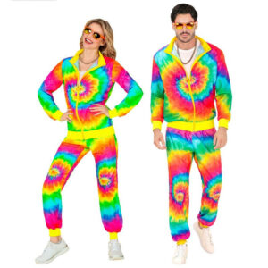 Neon Psychedelic 80'er Træningsdragt Kostume