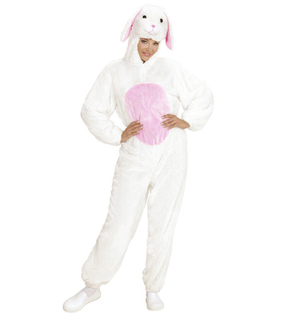 Plysset Hvid Kanin Kostume