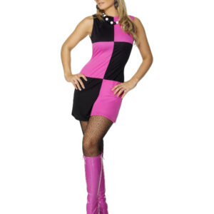 60'er Twiggy Kjole Sort/Pink