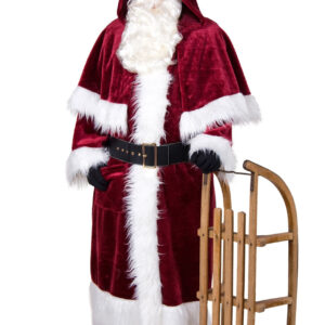 Deluxe Vinrød Julemandsfrakke Kostume