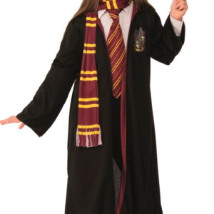 HARRY Potter GRIFFINDOR Kostume med tryllestav, tørklæde og slips 4-10 år
