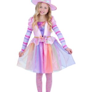 Heks Børnekostume Pastel Regnbue