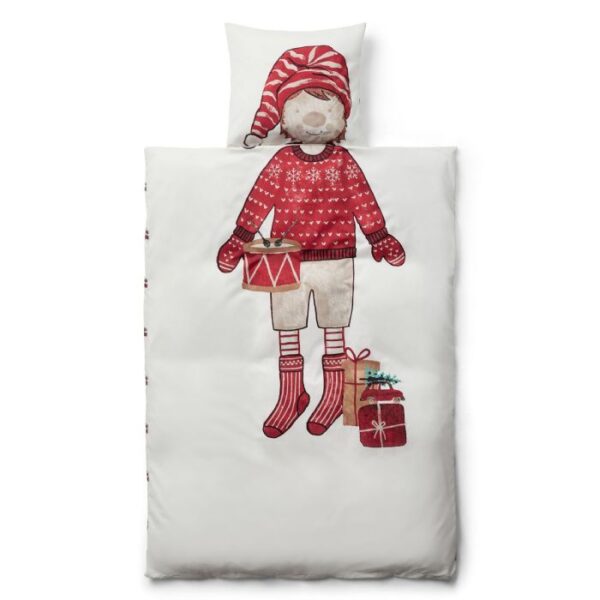 Junior sengetøj med jule dreng motiv - 100x140 cm - Vendbart design - IN Style sengesæt