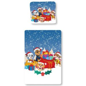 Paw Patrol Julesengetøj i 100% blødt bomuld - 140x200 cm - De glade hundevenner med julegaver - Sengesæt