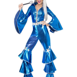 Blå 70'er Dancing Queen Kostume