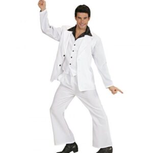 Hvid Disko Mand Kostume