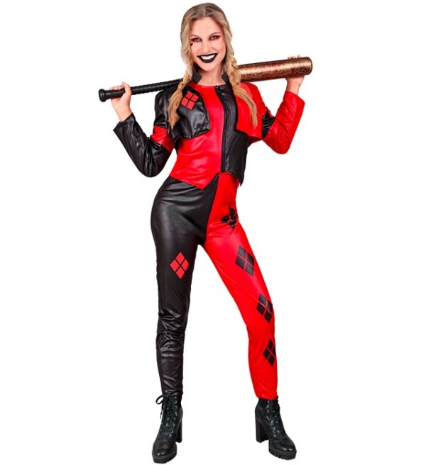 Harlekin Kostume Rød/Sort