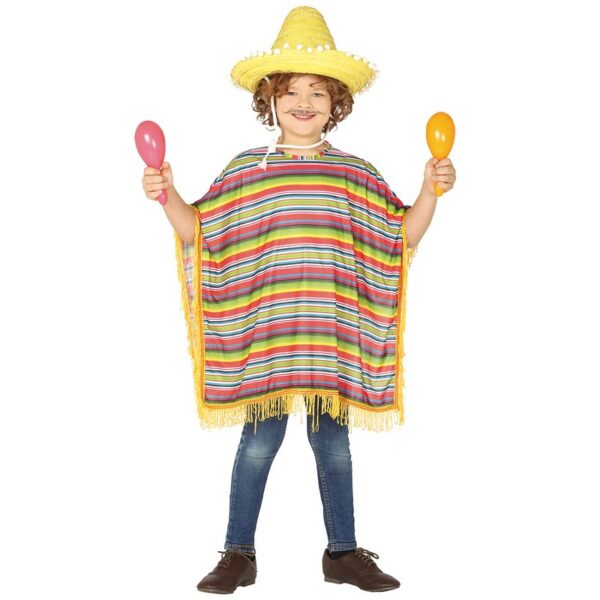 Mexicansk Børneponcho Multifarvet
