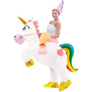 Oppustelig Enhjørning Kostume Regnbue