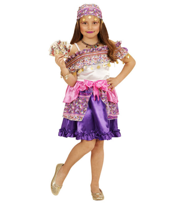 Spåkone Børnekostume Lilla/Lyserød