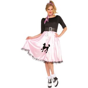 50'er Poodle Skirt Kostume Lyserød