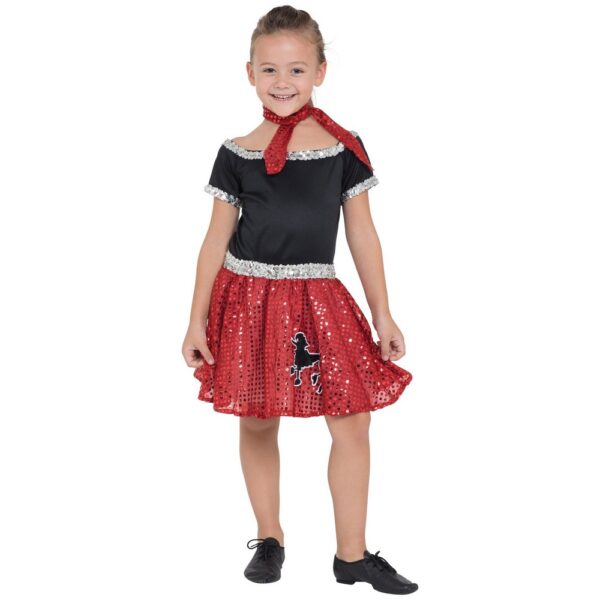 50'er Rock'n'Roll Børnekostume Rød