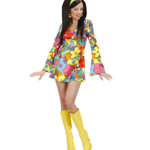 60'er Flower Power Kjole Kostume