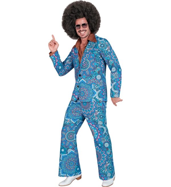 60'er Mandala Jakkesæt Kostume Blå