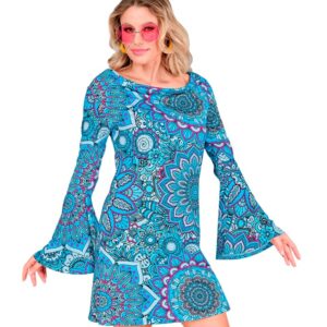 60'er Mandala Kjole Blå