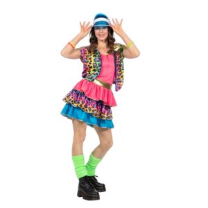 80'er Neon Party Kjole Kostume