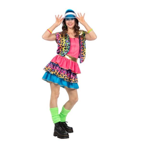 80'er Neon Party Kjole Kostume
