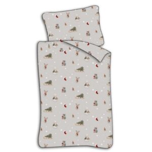 Baby julesengetøj 70x100 cm - Jule sengesæt med juleikoner - Cozy Christmas - 100% blødt bomulds sengelinned