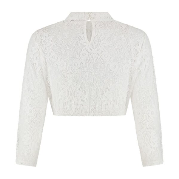 Dirndlbluse Højhalset Blonde Creme