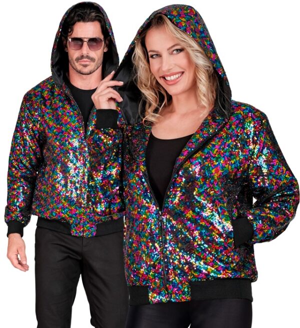 Disco Paillet Bomberjakke Multifarvet