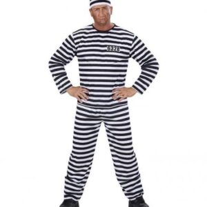 Fangedragt Sort/Hvid Kostume
