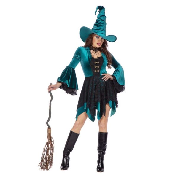 Mystisk Heksekjole Kostume Grøn