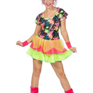 Neon 80'er Kjole Kostume