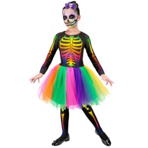 Neon Skelet Kjole Børnekostume
