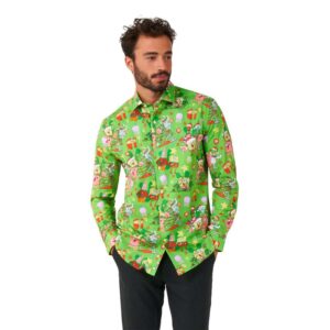Opposuits Svamepebob FirkantÂ® Juleskjorte