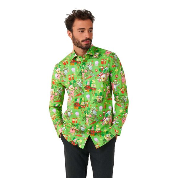 Opposuits Svamepebob FirkantÂ® Juleskjorte