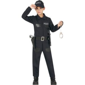 Politi Børnekostume Sort