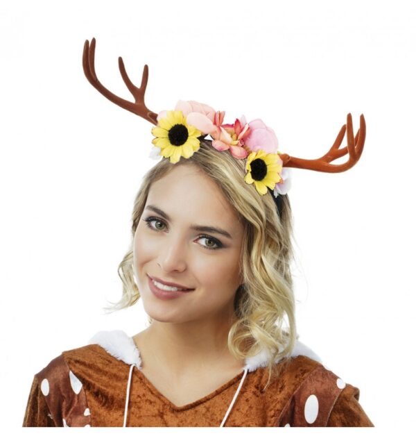 Rensdyr Gevir Hårbøjle Med Blomster