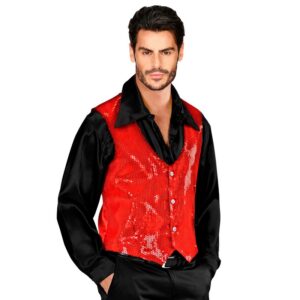 Showman Pailletvest Rød