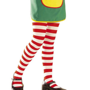 Stribede Børnestrømpebukser Rød/Hvid