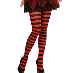 Stribede Strømpebukser Rød/Sort