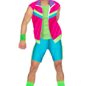 80'er Aerobic Sæt Kostume Neon