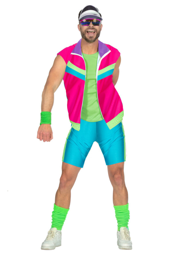 80'er Aerobic Sæt Kostume Neon