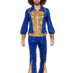 80'er Disco Kostume Blå/Guld