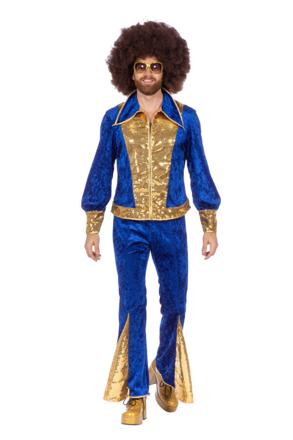 80'er Disco Kostume Blå/Guld