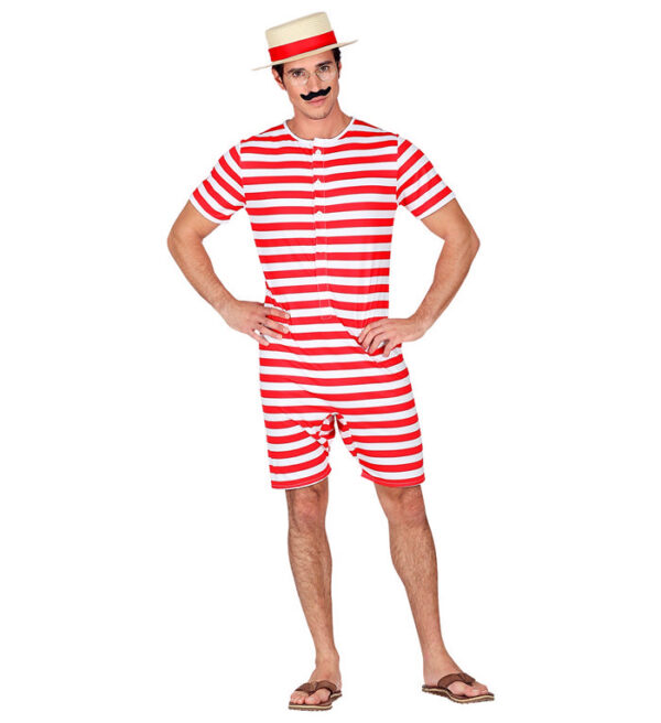 Gammeldags Badedragt Rød