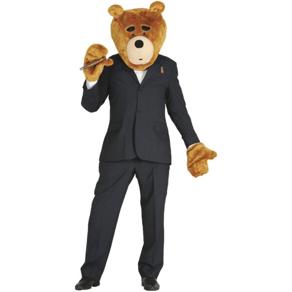 Bjørn Hovedmaske & Handsker Kostume Brun