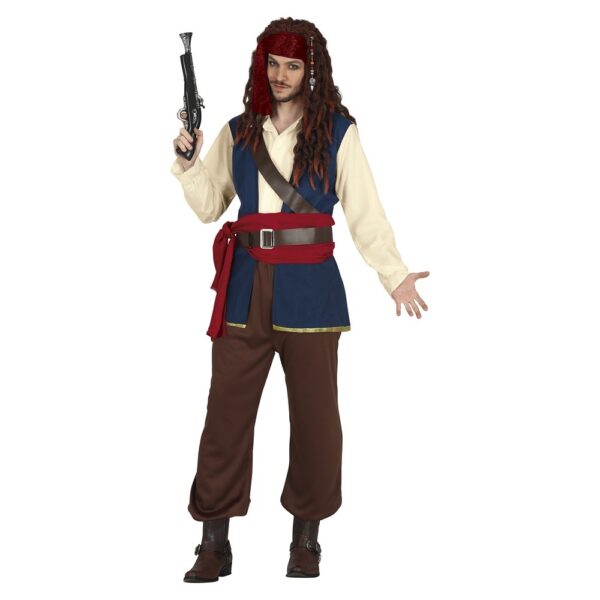 Caribisk Pirat Kostume Blå