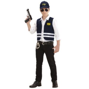 FBI Vest & Kasket Sæt Børnekostume