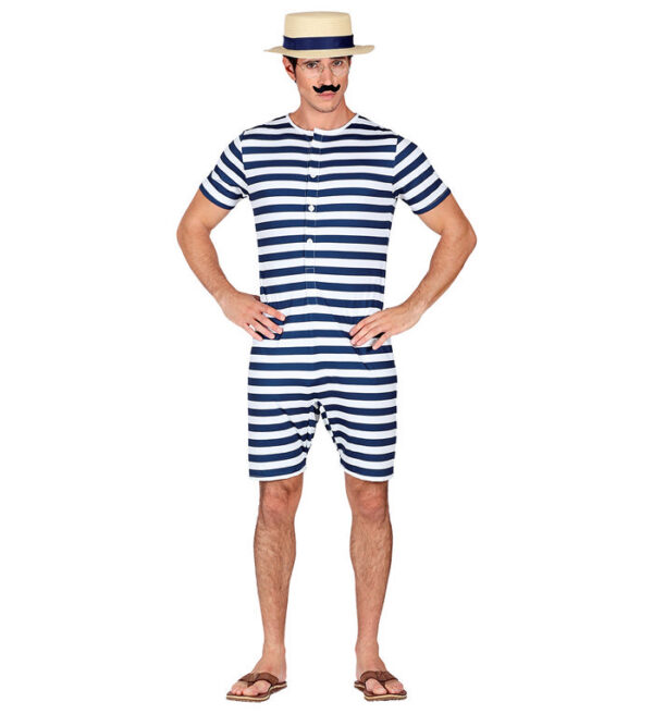 Gammeldags Badedragt Blå